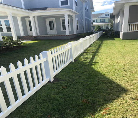 White Rigid Vinyl Picket Fence HDPE Picket Fence UV Resistance Picket Fence